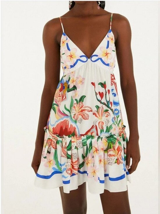 FARM Rio Dresses & Skirts - Farm Rio Super Colorful Cotton Mini Summer Dress size S